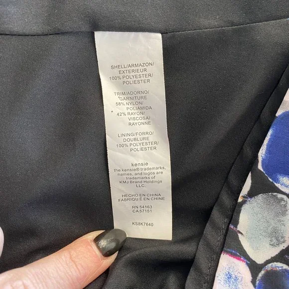 Kensie Color Pops Lace-Inset Dress Indigo Combo - Picture 9 of 14